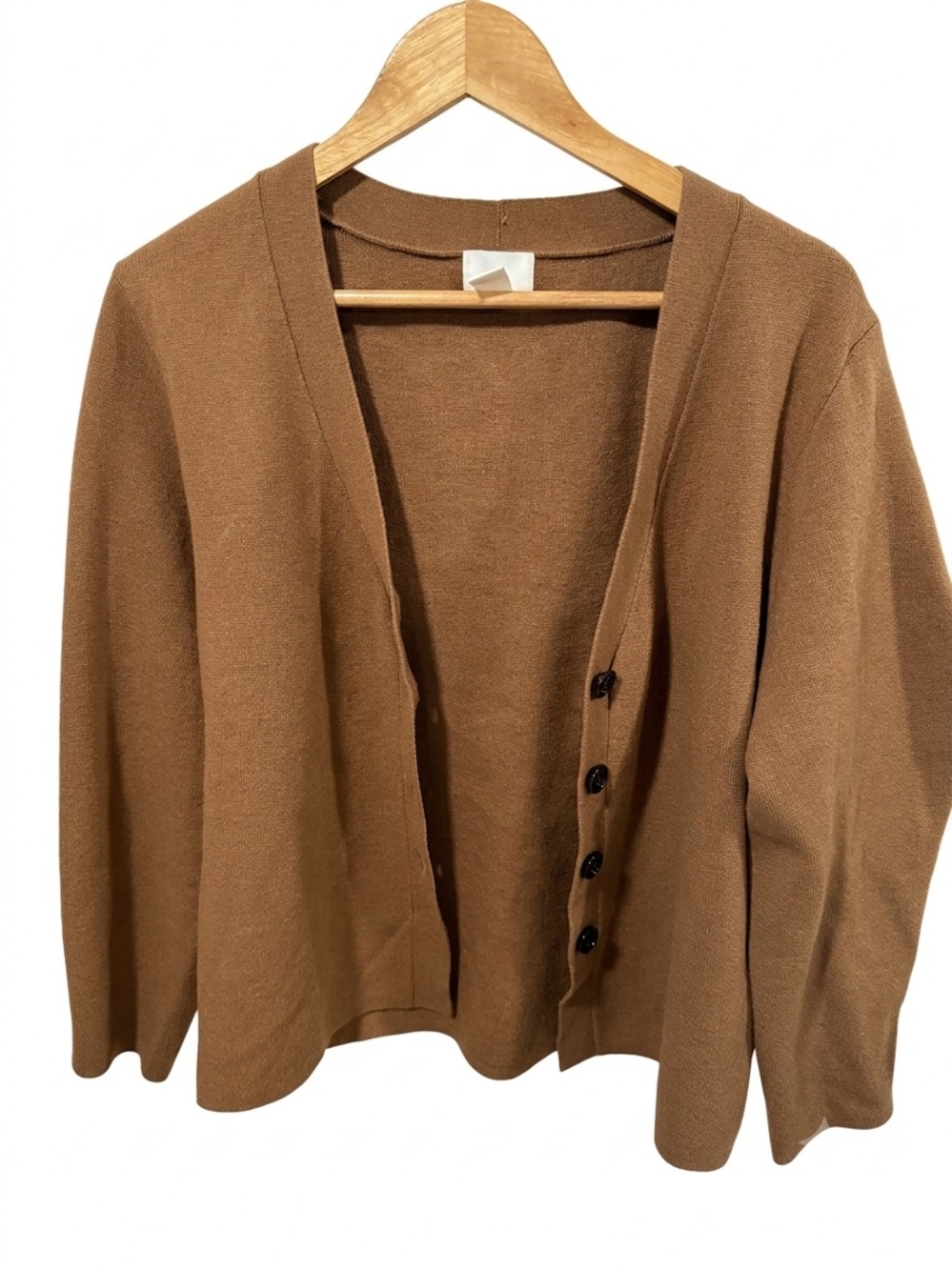 H&M Brown Knit V-Neck Cardigan Sweater - Cozy and Versatile - Size Medium